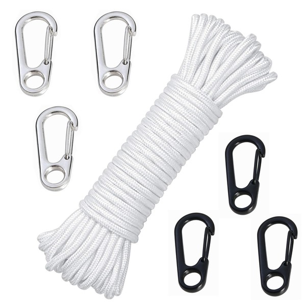 QXCFTW 16M Flag Pole Rope, 6mm Thick Nylon Flag Rope,