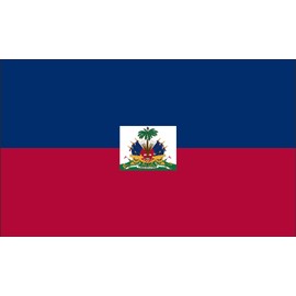 Valley Forge, Haiti Flag, Nylon, 3'x5', 100% Made in USA, Canvas Header, Heavy-Duty Brass Grommets