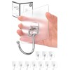 Antimbee 10-Pack All-Purpose Large Adhesive Hooks for Transparent
