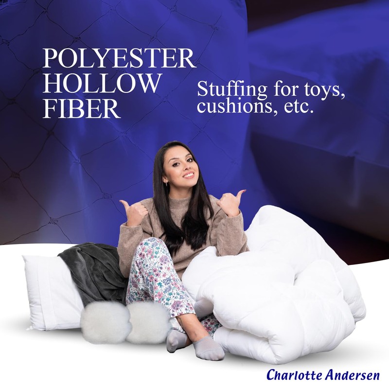 Charlotte Andersen 1KG Hollow Fibre Stuffing, High Grade Multipurpose Filling