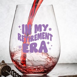 Retirement Gifts For Woman 2024 - In My Retirement Era | Funny Unique Stemless Wine Glass, Great Gift for Christmas, Going Away | Humorous Gifts For Retired Coworkers | Happy Retirement Party Gifts