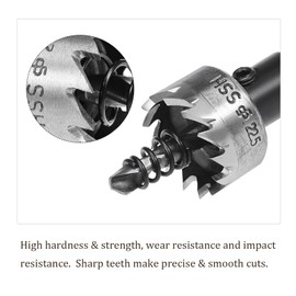 Kozelo 1pcs Hole Saw - [22.5mm] HSS (High Speed Steel) 4341 Drill Bit Hole Cutter for Stainless Steel Aluminum Metal Wood Plastic Use, Triangular Shank