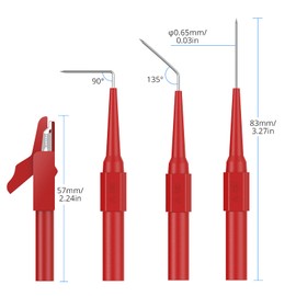 CAMWAY 25pcs Back Probe Test Lead- 15pcs Back Probe Pins & 5pcs Banana Plug to Alligator Clip 5 PCS Alligator Clips for Multimeter Diagnosis Circuit Testing