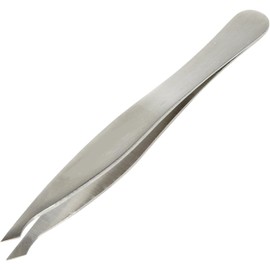 Stainless Steel Pointed Slant Tweezer Eyebrow clip, eyebrow trimming and plucking pliers, flat and oblique mouth eyebrow clip (Stainless Steel, One size)