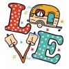 Unbranded Sublimation Print Love Camping Ready to Press Heat Transfer