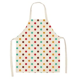 Dusenly Women's Apron Fashion Dots Aprons Waterproof Kitchen Apron Cotton and Linen Apron for Women Chef Kitchen Cooking, Grilling and Baking (Colorful)