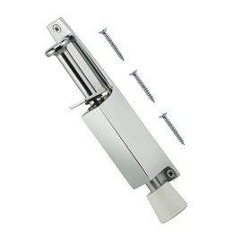 TERF® Heavy Duty Kick Down Door Lock Stopper Holder Spring Loaded Adjustable Doorstop Grey Foot Spring Loaded Door Retainer with Extra-Strong Including Fixing Screw - Pack of 1