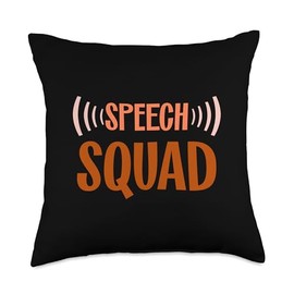 Speech Language Pathologist Gifts For Women Squad for Speech Therapist Matching Therapy Month Throw Pillow, 18x18, Multicolor