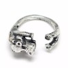 LZD Cuff Finger Ring Hippopotamus Antique Silver Size 6 Adjustable