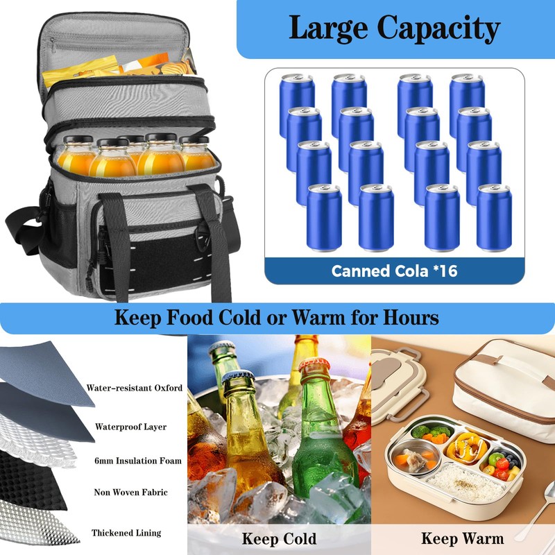 Lunch Box Cooler Bag - Tactical Insulated Lunchbox for Men