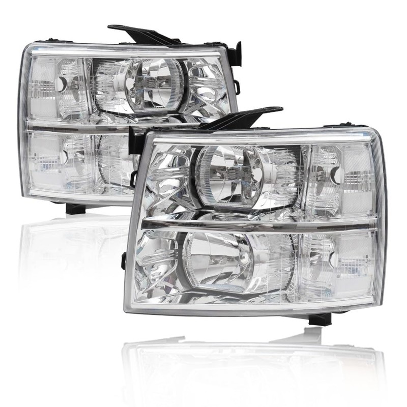 LQI Headlight Assembly Compatible with Chevy Silverado 1500 2007-2013 /Fit