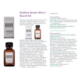Redken Hair Beard Oil Bottle Scented Anti-Acne For Men  Avocado Apricot Kernel Olea Oil