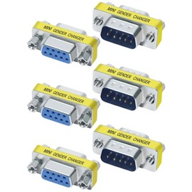 Eaeon 9Pin RS232 Serial Cable DB9 3 Male to Male,3 Female to Female(6-Pack) Mini Gender Changer Adapter Coupler Connector,for PC Computer,Printer,Scanner,Cashier,USB Serial Adapter Data Transfer,etc
