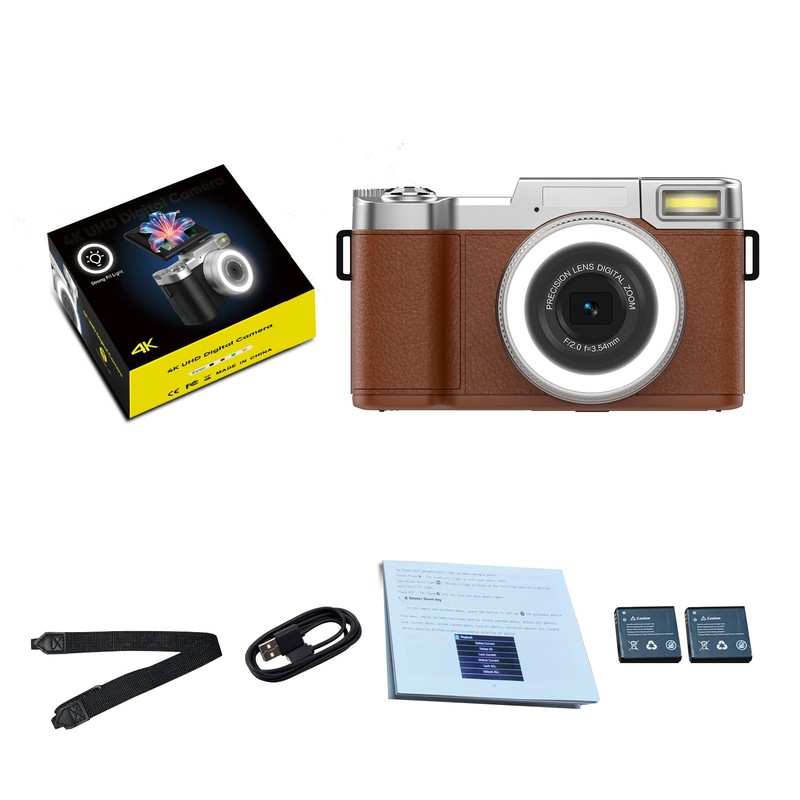 Andoer 4K Digital Camera 48MP Resolution 18X Zoom Compact Travel