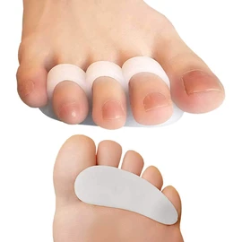 Chiroplax Hammer Toe Cushions Pads Temporary Straightener Corrector Overlapping Relief Separator Crest Splint, 4 Pack (White, Small)