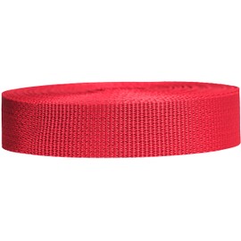 Strapworks Lightweight Polypropylene Webbing - Poly Strapping for Outdoor DIY Gear Repair, Pet Collars, Crafts - 1 Inch x 25 Yards - Red