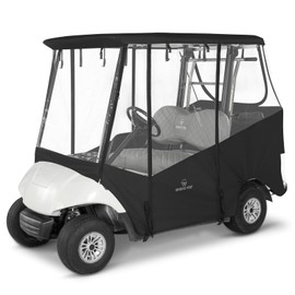 CHENGWEI Golf Cart Enclosure 2 Passenger for Yamaha G29,Roll-Up Clear PVC Windows with Side Mirror Opening Golf Cart Rain Cover,2 Seat Storage Driving Enclosure Strong Zipper(Black)