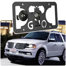 No Drill License Plate Holder Compatible with Lincoln MKC 2015-2019 Front Grille License Plate Mount Bumper Bracket Holder Car Tag Frame Anti-Theft Adapter Accessories