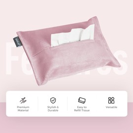 pack all Car Tissue Holder, Premium Microsuede Sun Visor Napkin Holder for Car, Universal Mask Holder Dispenser, Wipes Case for Car Backseat, Car Tissue Box for Vehicle Accessories (Pink)