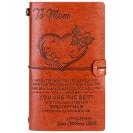 MINICAGIE Gifts for Mom Leather Journal, To My Mom Gifts 140 Page Refillable Notebooks, Christmas Mothers Day Valentines Day Birthday Gifts for Mom from Daughter Son