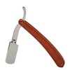 Folding Manual Straight Clipper Wooden Handle Barber Foldable Manual Beard
