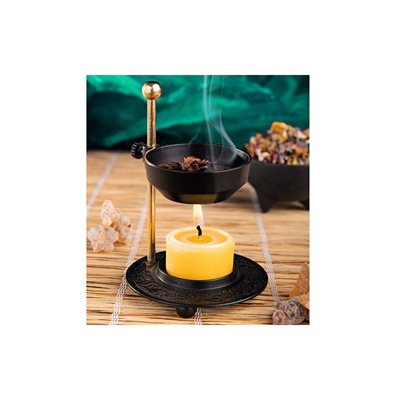 NKlaus Smoke Burner Modern Style Made of Brass Powder-Coated Black