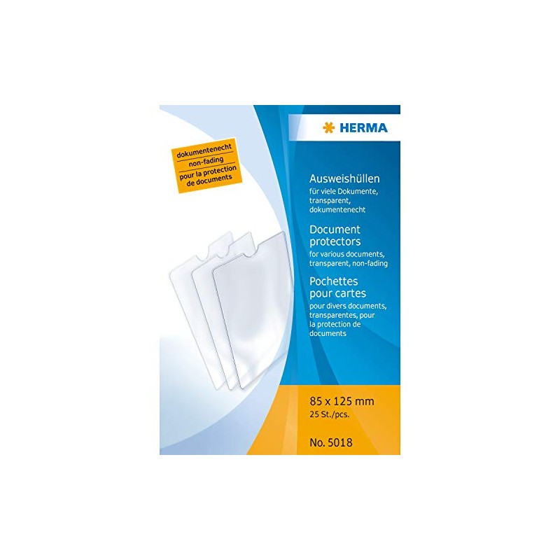 HERMA 5018 Transparent ID Card Holder for Protection for Many