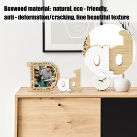 Dad Birthday Father's Day Gift from Daughter or Son, 1Pc Wooden Dad Photo Frames Presents for Daddy Tabletop Decor for Home/Office