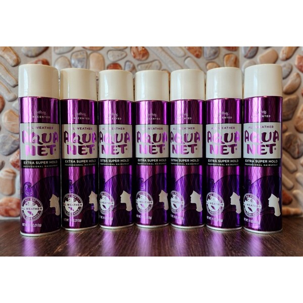 7PK AQUA NET EXTRA SUPER HOLD HAIRSPRAY UNSCENTED ALL WEATHER 11 OZ - large size