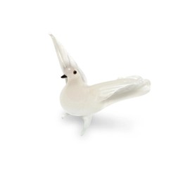 Tynies Pax The Dove Handmade Glass Figurines with Collector's Frame - Glass Animals Collectible Miniature - Blown Glass Art for Kids & Home Decorations (White)