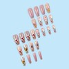 24 Pcs Flowers Press on Nails Medium Square - ZIFANHU