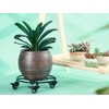 KvyusFlourish 2 Packs Large Metal Plant Caddy with Wheels 13.6"