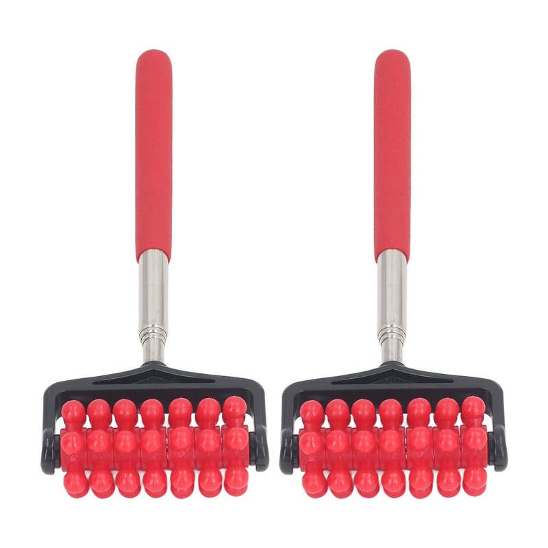 2pcs Telescopic Back Massage Roller Stainless Steel Rolling Back Massager