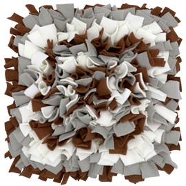 LIVEKEY LIVEKEY Pet Snuffle Mat for Dogs, Dog Feeding Mat, Nosework Training Mats for Foraging Instinct Interactive Puzzle Toys (Brown&Gray&White)