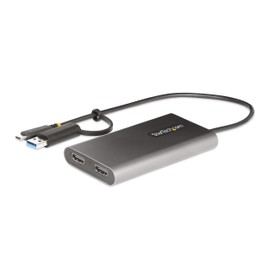StarTech.com StarTech.com USB-C to Dual-HDMI Adapter, USB-C/A to 2X HDMI Converter, 4K 60Hz, 100W PD Pass-Through, Win/Mac, TAA