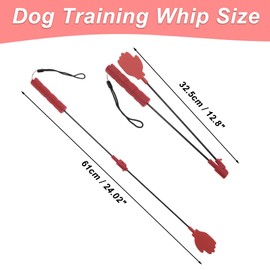 RENEWREVITAL Dog Training Whip, Silicone Durable Dog Training Whip, with Anti-Slip Handle, for Outdoor and Indoor Training Dog Tools, Red