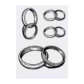 4 x 'Eheringe' Temporäre Tätowierungen (TO00075354)