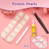 1600Pcs 4mm Beige Flat Back Half-Round Pearls Set for Crafting