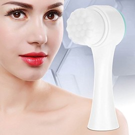 ZJchao Cepillo Facial Exfoliante, cepillo limpiador facial, cepillo facial doble 3D, herramienta de masaje con eliminación de grasa, cepillo de limpieza facial exfoliante