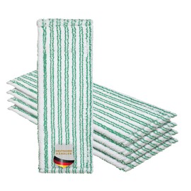 Okaei Pack of 5 Mop Cover (50 cm) – Premium Floor Mop Cover Made of 100% Microfibre – Cover Ideal for Thorough Cleaning of Smooth and Lightly Uneven Floors – Microfibre Mop Cover, Green