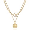 KissYan Gold Layered Initial Necklace for Women, 14K Gold Plated
