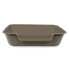 Ying Tutu 2 Pack of Extra Large Cat Litter Box (ABS Material), Low Entry Senior Litter Pen for Geriatric Kitty Big Cats, Jumbo Pet Safe Litter Boxes Tray for Pets Potty (Light Brown, 24" L x 20" W)