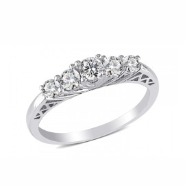 Ginger Lyne Collection Scarlet Anniversary Band Ring Cz Sterling Silver Womens Ginger Lyne Collectio...