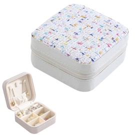 FOSDICK Travel Jewellery Box Girls, Small Jewellery Box, Travel Jewellery Box, Small Jewellery Box with Zip, Portable Jewellery Box, Mini Jewellery Storage, Jewellery Case, 10 x 10 x 5 cm