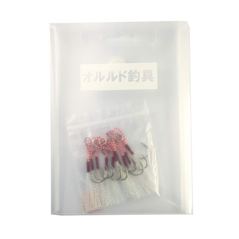 Orurdo QB500056a10n0 Assist Hooks Set of 10 with Feather (Skirt)