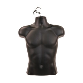 SSWBasics Male Molded Black Shirt Form - Fits Men's Sizes S-L (T Shirt Form)