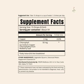 Liquid Chlorophyll Drops for Detox, Energy & Skin Health | Natural Green Algae Supplement | 1 oz