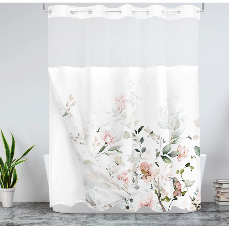 Tititex No Hooks Snap in Liner Aesthetic Blooming White Flowers