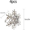 Christmas Napkin Ring Set 4Pcs Snowflake Napkin Holder Rings Silver