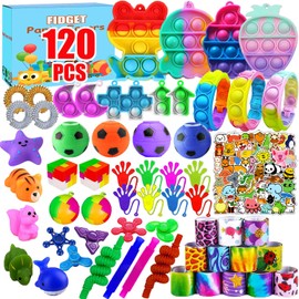 120 Pcs Fidget Toys Party Favors for Kids, Stress Relief Sensory Toys for Anxiety Autism ADHD, Treasure Box Toys for Classroom Prizes, Goodie Bag Stuffers Pinata Fillers